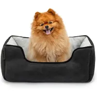 Lionto Hondenbed omkeerbaar, zacht & comfortabel 60x50 cm zwart/grijs