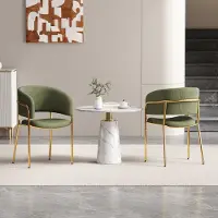 STILVORA Eetkamerstoel Set Van 2 45,72 x 45,72 cm - Ergonomische Rug & Verstelbare Voetjes - Voor Eetkamer Woonkamer Kantoor - Cord Groen
