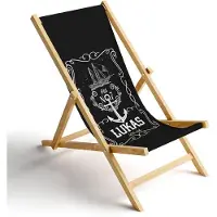 Ferocity - Opklapbare ligstoel - Houten - strandstoel met afneembare hoes - 120 x 58 x 45 cm - Birke - Anker