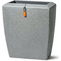 Capi Europe - Bloembak rechthoek hoog Arc Granite - 88x36x100 - Ivoor - Bloempot Voor binnen en buiten - Beschikbaar in XL formaten - Breukbestendig - 100% Recyclebaar - Levenslang garantie - NIVS8064