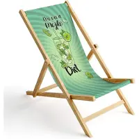 Ferocity - Opklapbare ligstoel - Houten - strandstoel met afneembare hoes - 120 x 58 x 45 cm - Birke - Mojito Dieet