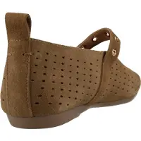 Carmela Dames Leren ballerina's 163142 bruin (39), Leer, Plat, Gesp, Casual 16314201-CAMEL