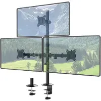 Mira Monitorarm 3 schermen - Muurbeugel - Klemdoorvoertule - Zwart - 44cm x 16cm x 17cm