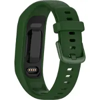 Strap-it Siliconen Smartwatch bandje - Geschikt voor Garmin Vivosmart 5 siliconen bandje - donkergroen - Horlogeband / Polsband / Armband