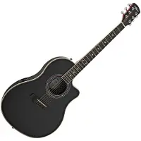 Gear4Music Roundback Electro Acoustic Guitar by Black