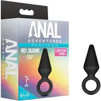 Anal Adventures Platinum S - anale plug (zwart) - klein
