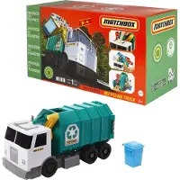 Matchbox 15-inch Recycling Truck, Lichten & Geluiden, Speelgoedauto's voor Kinderen van 80% ISCC-gecertificeerd Plastic*