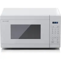Sharp YC-MG02E-C 2-in-1 magnetron (20 liter, 800 W magnetronvermogen, 1000 W grillvermogen, 11 vermogensniveaus), (8 automatische programma's, 25,5 cm glazen draaitafel, timer), Crystal