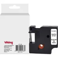 Viking D1 Etiketteertape Compatibel DYMO 40913 WB-DMRL40913-WT Klevend Zwart op Wit 9 x 75 mm Thermisch