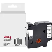 Viking D1 Etiketteertape Compatibel DYMO 53713 WB-DMRL53713-WT Klevend Zwart op Wit 24 x 75 mm Thermisch