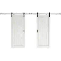 Schulte complete schuifdeur - hout - 180x215cm - eiken wit - zwart open systeem -Softclose