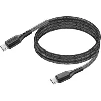 Forcell , Koolstof Gevlochten USB-C naar USB-C Kabel 100W - PD 3.0 - 1m, Zwart
