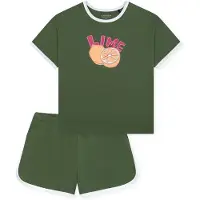 Schiesser Nachtkledij ' Teens Nightwear ' olijfgroen