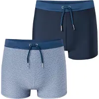 Schiesser Zwembroek ' Ocean Swim ' blauw / nachtblauw / wit