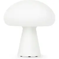 Gubi LED tafellamp Obello, IP44, mat glas dimbaar, wit / opaal, Woon-/ Eetkamer, Glas, Design