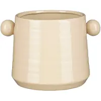 Mica Decorations Melle Bloempot Beige – Uniek design met strepen