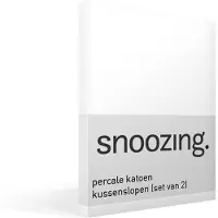 Snoozing percale katoen kussenslopen (set van 2) - Percale katoen - 50x70 cm - Wit