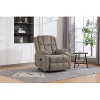 STILVORA Sta Op Fauteuil Met Massage En Warmte - Elektrisch Verstelbaar Met Voetensteun En Zijvakken - Voor Woonkamer - Fluweel Lichtbruin