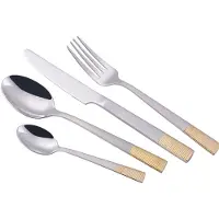 Maestro MR-1520G-24 Luxe Bestekset - 24-delig - 6 Personen - Hoogwaardig Roestvrij Staal 18/10 - Goud - Vaatwasserbestendig