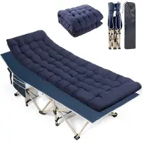 Mira Veldbedden 1 Persoon - Veldbed - Veldbedden 1 Persoon met Matras - Blauw - 190cm x 71cm x 8cm