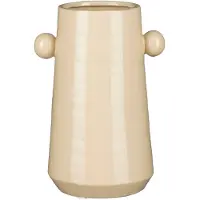 Mica Decorations Melle Vaas Beige - Uniek Design met Strepen & Knopjes