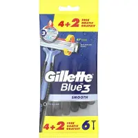 Gillette 2x Blue3 Smooth 4+2 stuks - Voordeelverpakking 12 stuks