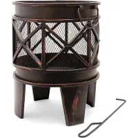 Mira Vuurkorf Met Vonkenscherm - Vuurkorf - Vuurhaard – Zwart - 42cm x 42cm x 53cm; 7kg