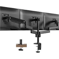 Mira Monitorarm 3 schermen - Muurbeugel - Klemdoorvoertule - Zwart - 44cm x 34cm x 15cm