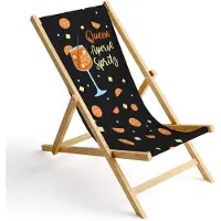 Ferocity - Opklapbare ligstoel - Houten - strandstoel met afneembare hoes - 120 x 58 x 45 cm - Birke - Koningin Spritz
