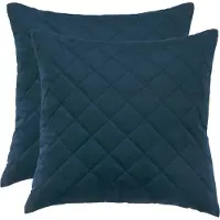 Ferocity - Set fluwelen kussens - 2 kussens met hoes - bankkussen voor de woonkamer, slaapkamer - 45 x 45 cm - Velvet - Gequilted Koninklijk Blauw