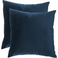 Ferocity - Set fluwelen kussens - 2 kussens met hoes - bankkussen voor de woonkamer, slaapkamer - 45 x 45 cm - Velvet - Koninklijk Blauw