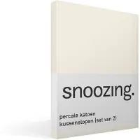 Snoozing percale katoen kussenslopen (set van 2) - Percale katoen - 40x60 cm - Ivoor