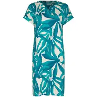 Pastunette Premium - Nachthemd - Emerald Oasis - Viscose - Turquoise/Ecru - Maat 54