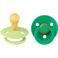 BIBS Colour Fopspenen - Maat 1 - Rond - 2-pack - Matcha/Cactus - - 0-6 mnd - Fopspenen