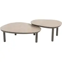 Taste by 4 Seasons 4 Seasons Monroe loungetafels Ø65xH32 cm en Ø80xH27 cm - terre