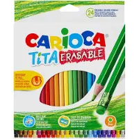 Carioca kleurpotlood met gum Tita, 24 stuks in een kartonnen etui