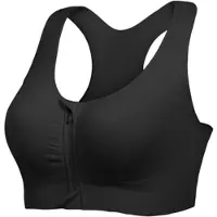 Karma Sportbeha met rits voorzijde - Medium ondersteuning - Racerback - Zwart - Maat M