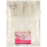 Funcakes Pure Taartdoos met Venster Vierkant - Karton - Houtlook - 2 Stuks - 32x32x11,5 cm