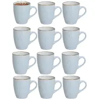 Gerimport Koffie / thee mok Sweets - 12x stuks - blauw - 350 ml - keramiek