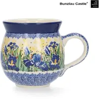 Bunzlau Castle | Boeren Mok 370 ml - VGM Irises UNIKAT | Handgemaakt | Koffie beker | kop