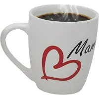 Gerimport Moederdag cadeau mok - rood - 360 ml - hartjes - liefde