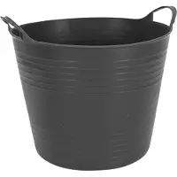 Excellent houseware flexibele wasmand - zwart - 27 liter - kunststof - 37 x 37 x 30 cm