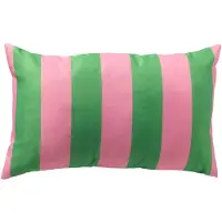Textino APOLLO - kussenhoes outdoor 30x50 cm - gestreept - Kelly Green - groen, roze