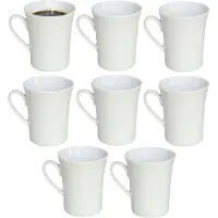 Gerimport Koffie / thee mok - 8x stuks - wit - 280 ml - mokken - porselein