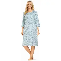 Comtessa - Klassiek dames nachthemd - Bloemen - Blauw - 3/4 mouw - Maat 40