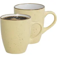 Gerimport Koffie / thee mok Sweets - 2x stuks - geel - 350 ml - keramiek