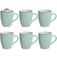 Gerimport Koffie / thee mok Sweets - 6x stuks - groen - 350 ml - keramiek