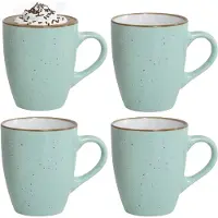 Gerimport Koffie / thee mok Sweets - 4x stuks - groen - 350 ml - keramiek