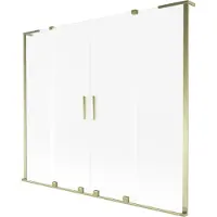 Mexen Velar L Duo badwand scherm 2-delig verschuifbaar 200 x 150 cm, mat, goud - 896-200-003-32-50