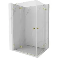 Mexen Lunar Duo douchecabine links scharnierend 105 x 100 cm, transparant, goud - 834-105L-100P-50-00